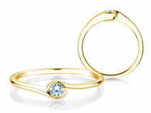 Anello di Fidanzamento Touch in 14K oro giallo con diamante 0,08ct G/SI