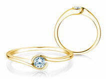 Anello di Fidanzamento Touch in 9K oro giallo con diamante 0,13ct G/SI