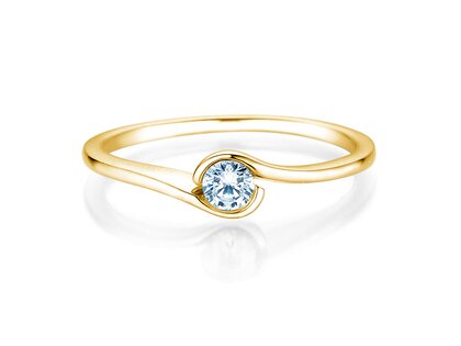Anello di Fidanzamento Touch in 14K oro giallo con diamante 0,13ct G/SI