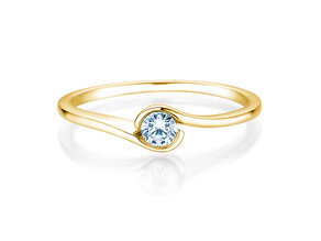 Anello di Fidanzamento Touch in 14K oro giallo con diamante 0,13ct G/SI