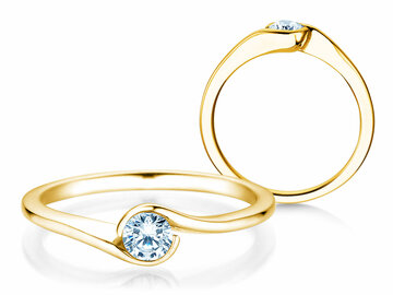 Anello di Fidanzamento Touch in 9K oro bianco con diamante 0,30ct H/SI