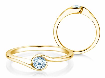 Anello di Fidanzamento Touch in 14K oro giallo con diamante 0,30ct G/SI