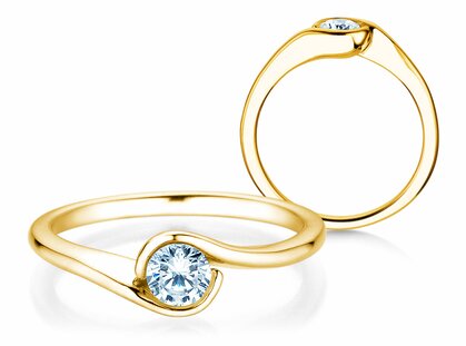 Anello di Fidanzamento Touch in 14K oro giallo con diamante 0,50ct H/SI