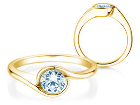Anello di Fidanzamento Touch in 9K oro giallo con diamante 0,75ct G/SI