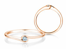 Anello di Fidanzamento Touch in 18K oro rosa con diamante 0,04ct G/SI