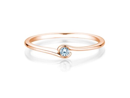 Anello di Fidanzamento Touch in 18K oro rosa con diamante 0,04ct G/SI
