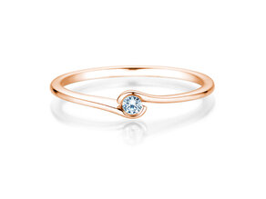 Anello di Fidanzamento Touch in 18K oro rosa con diamante 0,04ct G/SI