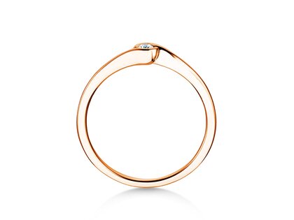Anello di Fidanzamento Touch in 18K oro rosa con diamante 0,04ct G/SI