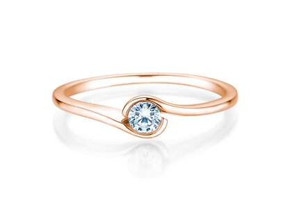 Anello di Fidanzamento Touch in 9K oro rosa con diamante 0,13ct G/SI