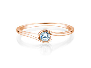 Anello di Fidanzamento Touch in 9K oro rosa con diamante 0,13ct G/SI