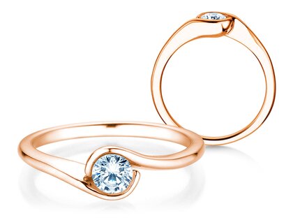 Anello di Fidanzamento Touch in 9K oro rosa con diamante 0,50ct G/SI