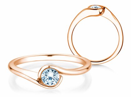 Anello di Fidanzamento Touch in 14K oro rosa con diamante 0,50ct H/SI