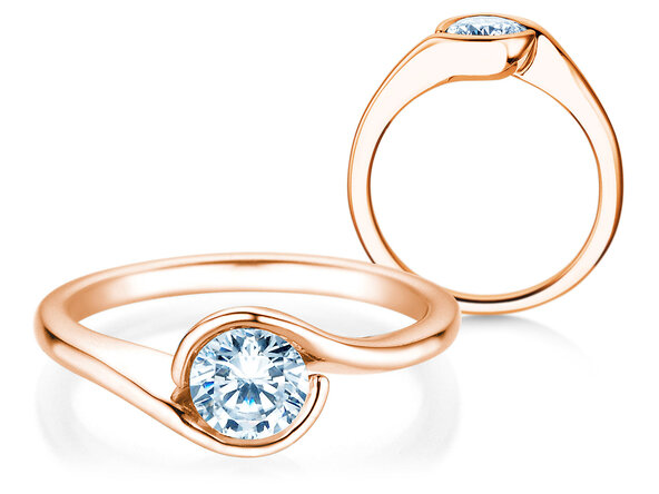 Anello di Fidanzamento Touch in 9K oro rosa con diamante 0,75ct G/SI