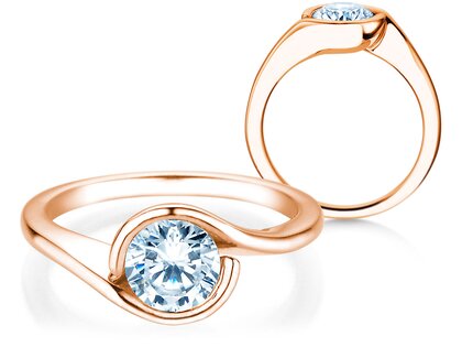 Anello di Fidanzamento Touch in 9K oro rosa con diamante da laboratorio 1,00ct E/VS