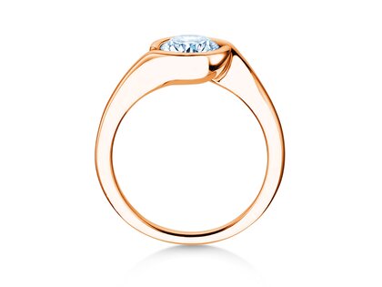 Anello di Fidanzamento Touch in 9K oro rosa con diamante da laboratorio 1,00ct E/VS