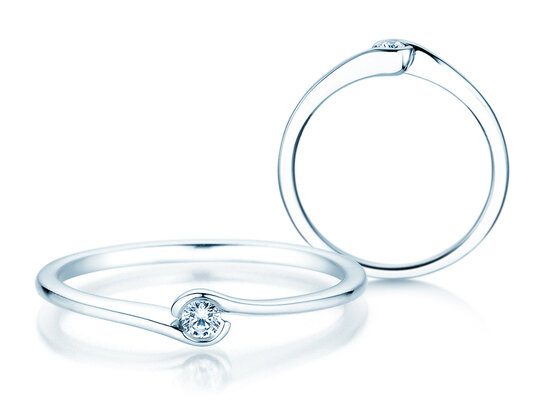 Anello di Fidanzamento Touch in argento 925/- con diamante 0,04ct H/SI