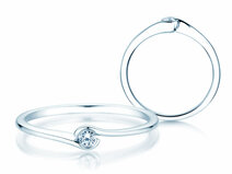 Anello di Fidanzamento Touch in 18K oro bianco con diamante 0,04ct G/SI
