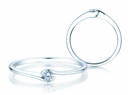 Anello di Fidanzamento Touch in 14K oro bianco con diamante 0,04ct G/SI