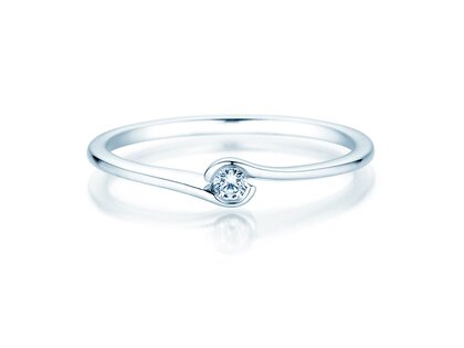 Anello di Fidanzamento Touch in argento 925/- con diamante 0,04ct G/SI