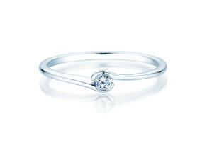 Anello di Fidanzamento Touch in argento 925/- con diamante 0,04ct G/SI
