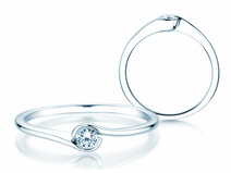 Anello di Fidanzamento Touch in 14K oro bianco con diamante 0,08ct G/SI