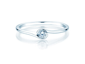 Anello di Fidanzamento Touch in 14K oro bianco con diamante 0,08ct D/IF