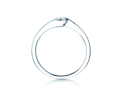 Anello di Fidanzamento Touch in 14K oro bianco con diamante 0,08ct D/IF