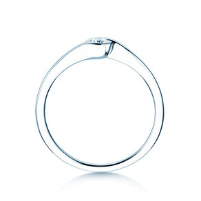 Anello di Fidanzamento Touch in 14K oro bianco con diamante 0,08ct D/IF