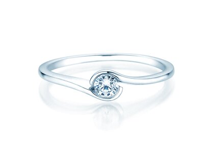 Anello di Fidanzamento Touch in 9K oro bianco con diamante 0,13ct G/SI