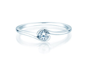 Anello di Fidanzamento Touch in 9K oro bianco con diamante 0,13ct G/SI