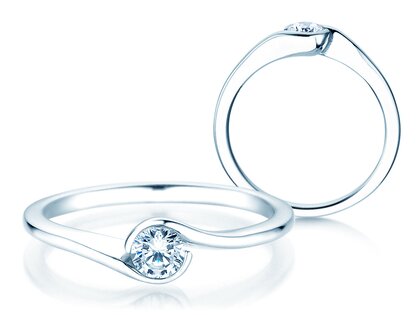 Anello di Fidanzamento Touch in 18K oro bianco con diamante 0,23ct D/IF