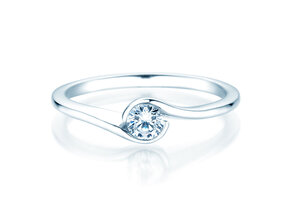 Anello di Fidanzamento Touch in 18K oro bianco con diamante 0,23ct D/IF