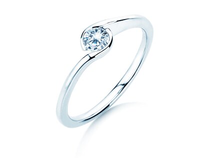 Anello di Fidanzamento Touch in 18K oro bianco con diamante 0,23ct D/IF