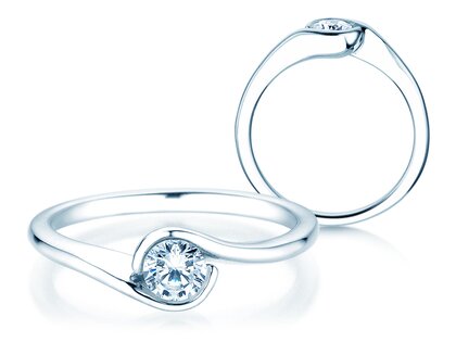 Anello di Fidanzamento Touch in 14K oro bianco con diamante 0,50ct G/SI
