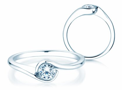 Anello di Fidanzamento Touch in 14K oro bianco con diamante 0,50ct G/SI