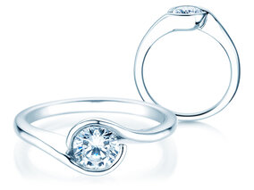 Anello di Fidanzamento Touch in 9K oro bianco con diamante 0,75ct G/SI