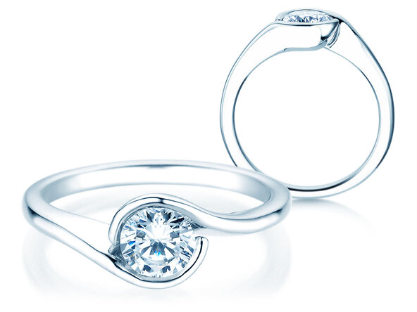 Anello di Fidanzamento Touch in 9K oro bianco con diamante 0,75ct G/SI