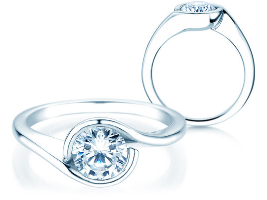 Anello di Fidanzamento Touch in 9K oro bianco con diamante 1,00ct H/SI
