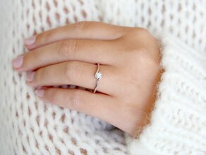 Anello di Fidanzamento Touch in 9K oro bianco con diamante 0,13ct G/SI