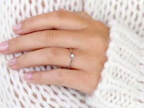 Anello di Fidanzamento Touch in 14K oro bianco con diamante 0,08ct D/IF