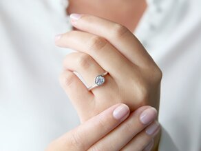 Anello di Fidanzamento Touch in 9K oro bianco con diamante 0,75ct G/SI