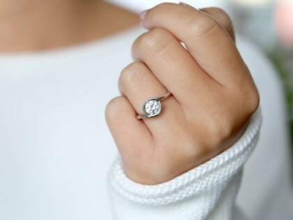 Anello di Fidanzamento Touch in 9K oro bianco con diamante 1,00ct G/SI