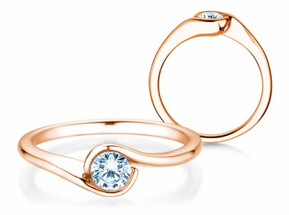Anello di Fidanzamento Touch in 14K oro rosa con diamante 0,50ct G/SI