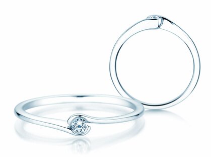 Anello di Fidanzamento Touch in argento 925/- con diamante 0,04ct G/SI