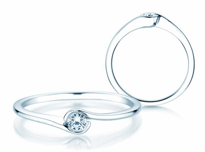 Anello di Fidanzamento Touch in argento 925/- con diamante 0,08ct G/SI