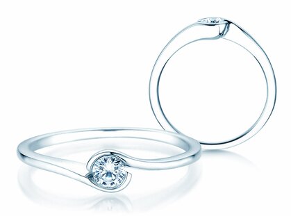 Anello di Fidanzamento Touch in argento 925/- con diamante 0,13ct G/SI
