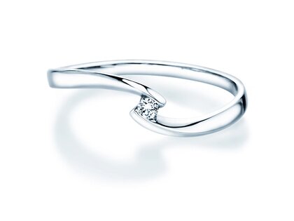 Anello di Fidanzamento Twist Petite in 14K oro bianco con diamante 0,04ct G/SI