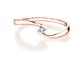 Anello di Fidanzamento Twist Petite in 14K oro rosa con diamante 0,04ct G/SI