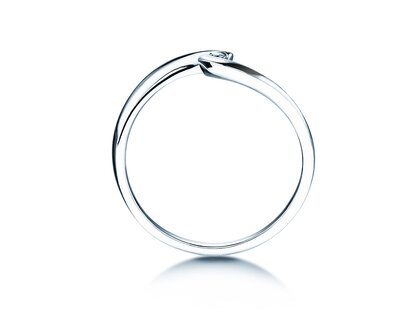 Anello di Fidanzamento Twist Petite in 14K oro bianco con diamante 0,04ct G/SI