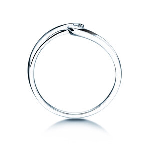 Anello di Fidanzamento Twist Petite in 14K oro bianco con diamante 0,04ct G/SI